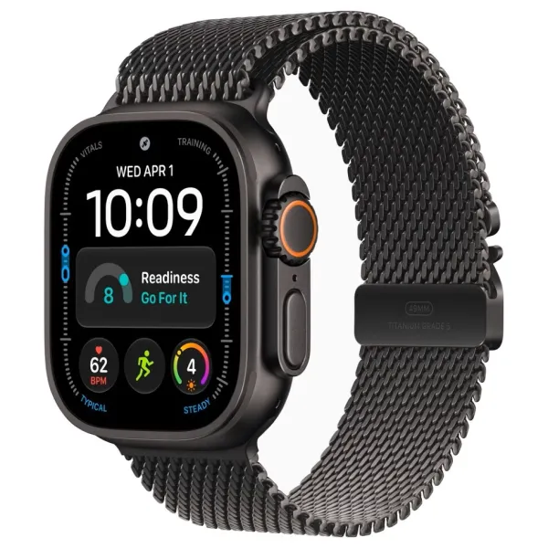 Apple Watch Series Ultra 4 49mm Black Titanium Case with Black Titanium Milanese Loop S